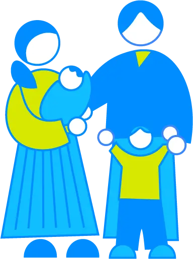 子どもと手をつなぐ親子のイラスト