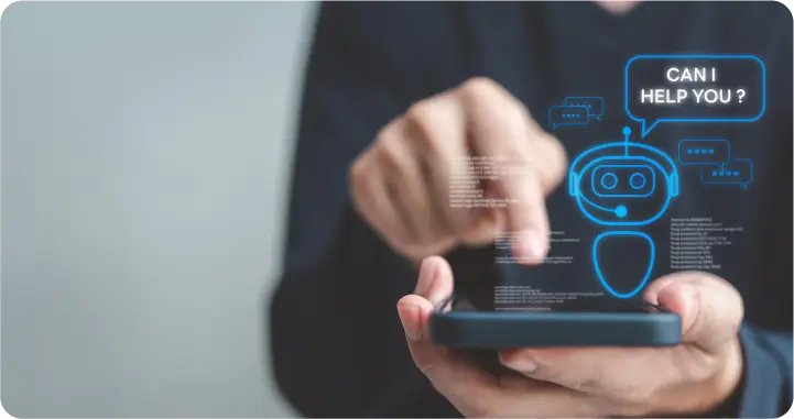 AIチャットボットと対話している様子